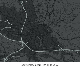 Vector city map of Aix-en-Provence in France with white roads isolated on a grey background.