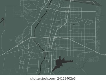 Vector city map of Albuquerque New Mexico in the United States of America with white roads isolated on a green background.
