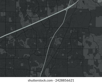 Vector city map of Allen Texas in the United States of America with white roads isolated on a grey background.