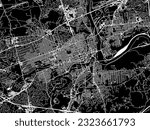 Vector city map of Allentown Pennsylvania in the United States of America with white roads isolated on a black background.