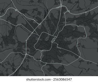 Vector city map of Angouleme in France with white roads isolated on a grey background.