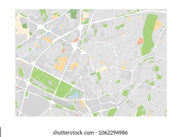 Vector city map of Ankara, Turkey