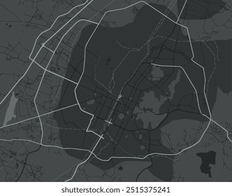 Vector city map of Anshan in People's Republic of China with white roads isolated on a grey background.