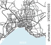 Vector city map. Antalya illustration. City map. Turkey