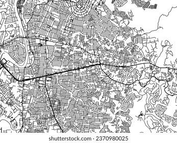 Vector city map of Antipolo in the Philippines with black roads isolated on a white background.