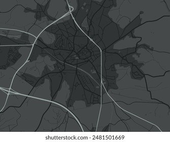 Vector city map of Arlon in Belgium with white roads isolated on a grey background.