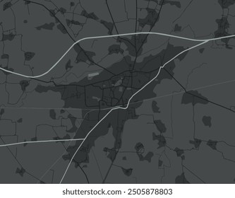 Vector city map of Arrah in the Republic of India with white roads isolated on a grey background.