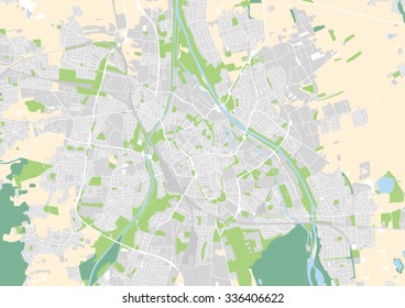 vector city map of Augsburg, Germany