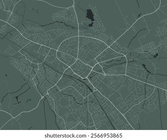 Vector city map of Aylesbury in the United Kingdom with white roads isolated on a green background.