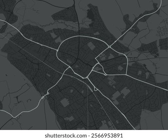 Vector city map of Aylesbury in the United Kingdom with white roads isolated on a grey background.