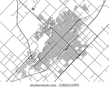 Stadtplan von Azul in Argentinien mit schwarzen Straßen einzeln auf weißem Hintergrund.