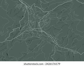 Vector city map of Baden-Baden in Germany with white roads isolated on a green background.