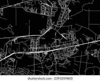 Vector city map of Balashikha in the Russian Federation with white roads isolated on a black background.