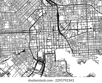 Stadtplan von Baltimore Centre Maryland in den Vereinigten Staaten von Amerika mit schwarzen Straßen einzeln auf weißem Hintergrund.