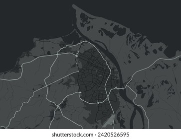 Vector city map of Barranquilla in Colombia with white roads isolated on a grey background