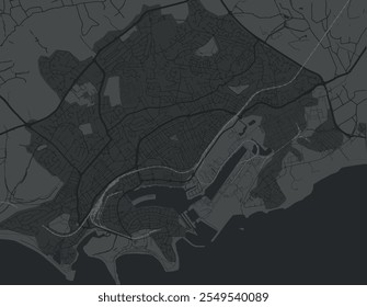 Vector city map of Barry in the United Kingdom with white roads isolated on a grey background.