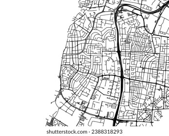 Vector city map of Bat Yam in Israel with black roads isolated on a white background.