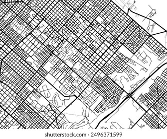 Vector city map of Bella Vista in Argentina with black roads isolated on a white background.