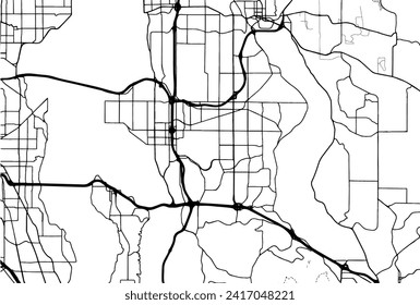 Vector city map of Bellevue Washington in the United States with black roads isolated on a white background.
