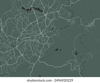 Vector city map of Belo Horizonte in Brazil with white roads isolated on a green background.