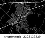 Vector city map of Beloeil Quebec in Canada with white roads isolated on a black background.