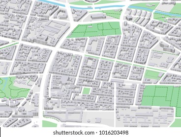 vector city map of Berlin neighbourhood Bergmannkiez in Kreuzberg district