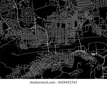 Vector city map of Bethlehem Pennsylvania in the United States of America with white roads isolated on a black background.