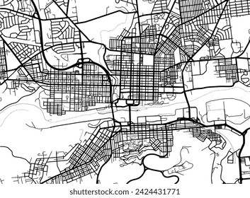 Vector city map of Bethlehem Pennsylvania in the United States of America with black roads isolated on a white background.