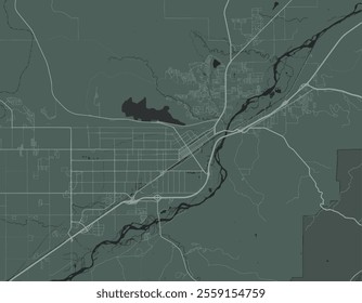 Vector city map of Billings Montana in the United Stated of America with white roads isolated on a green background.