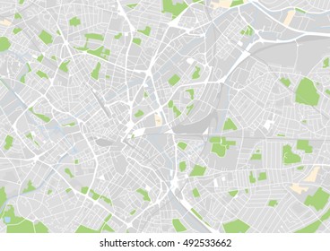 vector city map of Birmingham, United Kingdom