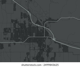 Vector city map of Bozeman Montana in the United States of America with white roads isolated on a grey background.