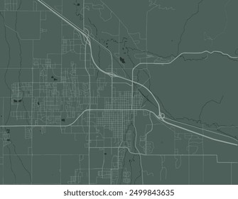 Vector city map of Bozeman Montana in the United States of America with white roads isolated on a green background.