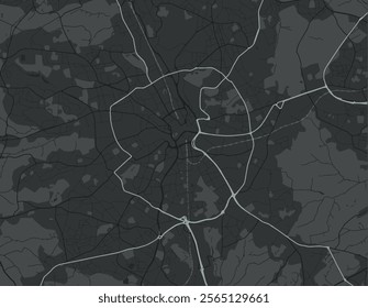 Vector city map of Bradford in the United Kingdom with white roads isolated on a grey background.