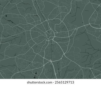 Vector city map of Bradford in the United Kingdom with white roads isolated on a green background.