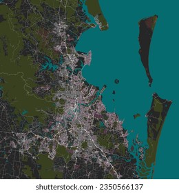 Vector city map of Brisbane Queensland Australia