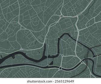 Vector city map of Bristol Center in the United Kingdom with white roads isolated on a green background.