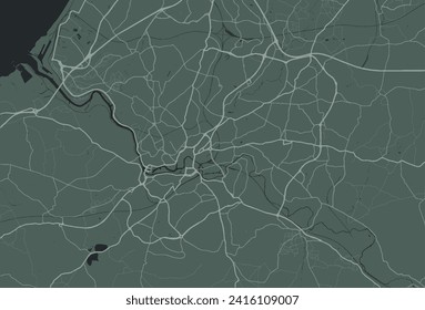 Mapa de la ciudad vectorial de Bristol en el Reino Unido con carreteras blancas aisladas en un fondo verde.