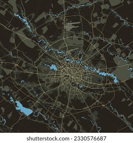 Vector City Map of Bucharest, Romania 