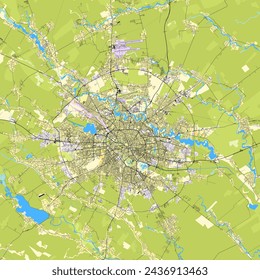 Vector City Map of Bucharest, Romania 