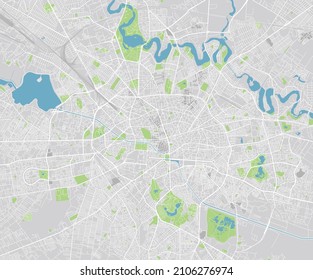 Vector city map of Bucharest with well organized separated layers.