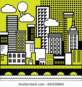 Vector city map with building.