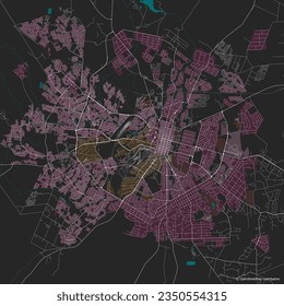 Vector city map of Bulawayo, Zimbabwe