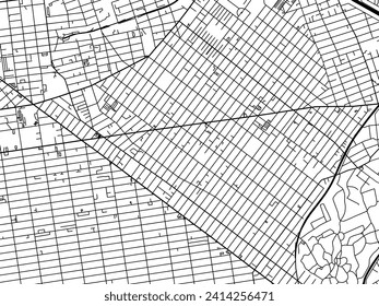 Vector city map of Bushwick New York in the United States of America with black roads isolated on a white background.