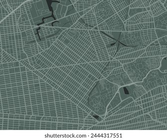 Mapa de la ciudad de Vector de Bushwick Nueva York en los Estados Unidos de América con carreteras blancas aisladas sobre un fondo verde.