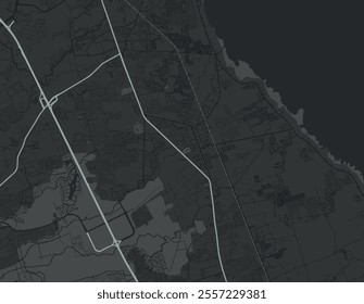 Vector city map of Cabuyao in the Philippines with white roads isolated on a grey background.