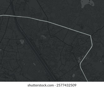Vector city map of Cainta in the Philippines with white roads isolated on a grey background.
