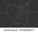 Vector city map of Campo Grande in Brazil with yellow roads isolated on a brown background.