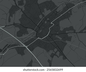 Vector city map of Canterbury in the United Kingdom with white roads isolated on a grey background