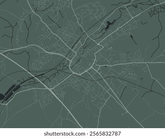 Vector city map of Canterbury in the United Kingdom with white roads isolated on a green background.