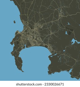 Vector City Map of Cape Town, South Africa 